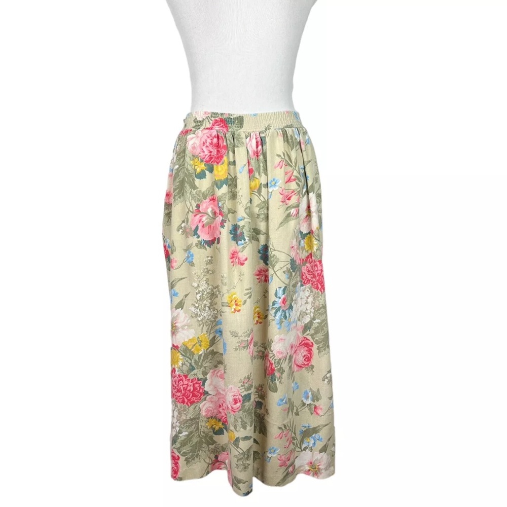 Vintage Floral Print Maxi Skirt Womens Medium 90s Y2K - Picture 13 of 13